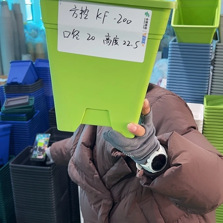 正品方盆口20高22果绿无托6只