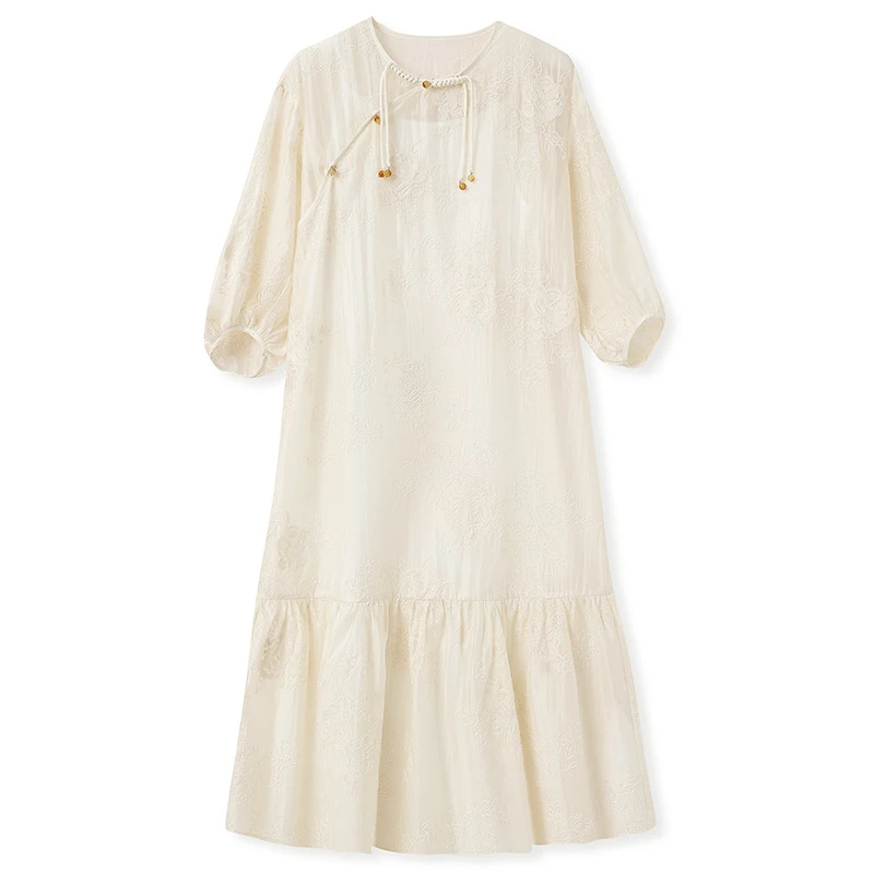 夏季复古中国风连衣裙文艺仙女气质长裙汉服宽松日常 Dresses