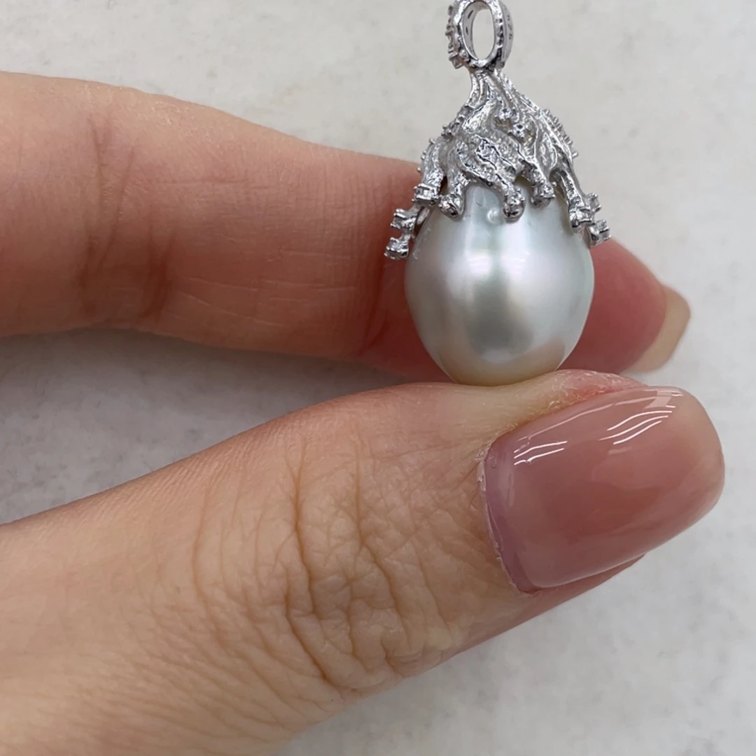 银S925镶嵌颈饰海水珍珠