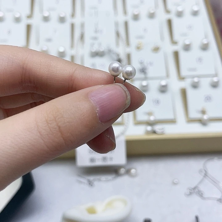 淡水珍珠耳饰银S925镶嵌一*