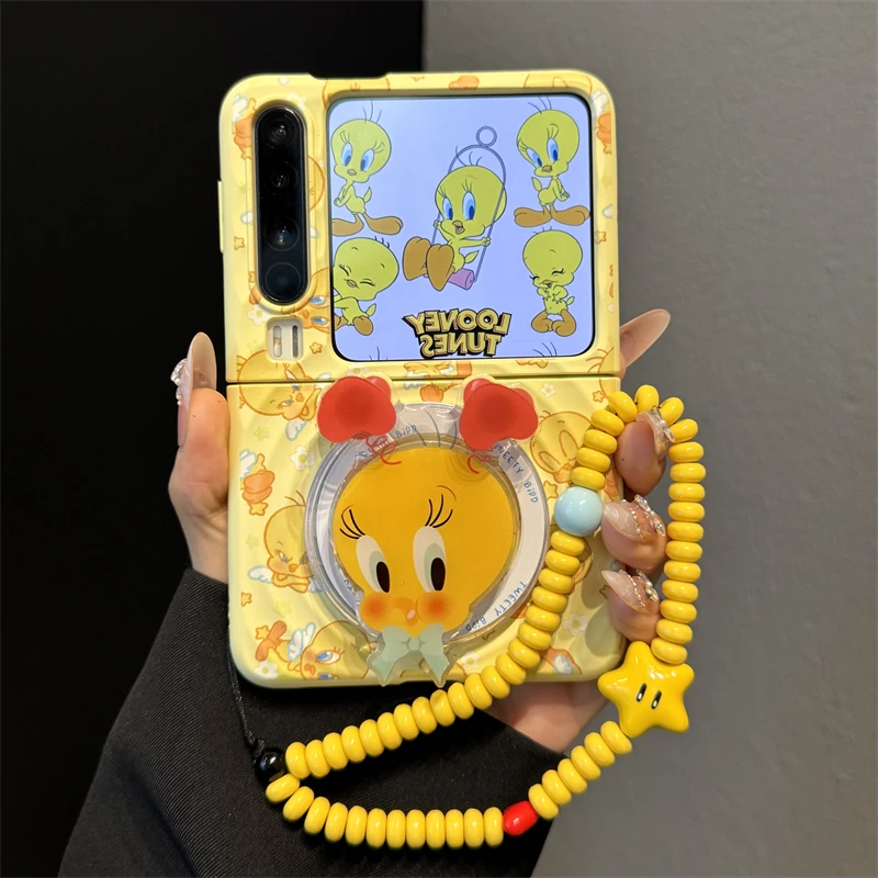 适用华为purax典藏版折叠屏手机壳pocket2波漾纹崔弟旋转磁吸支架