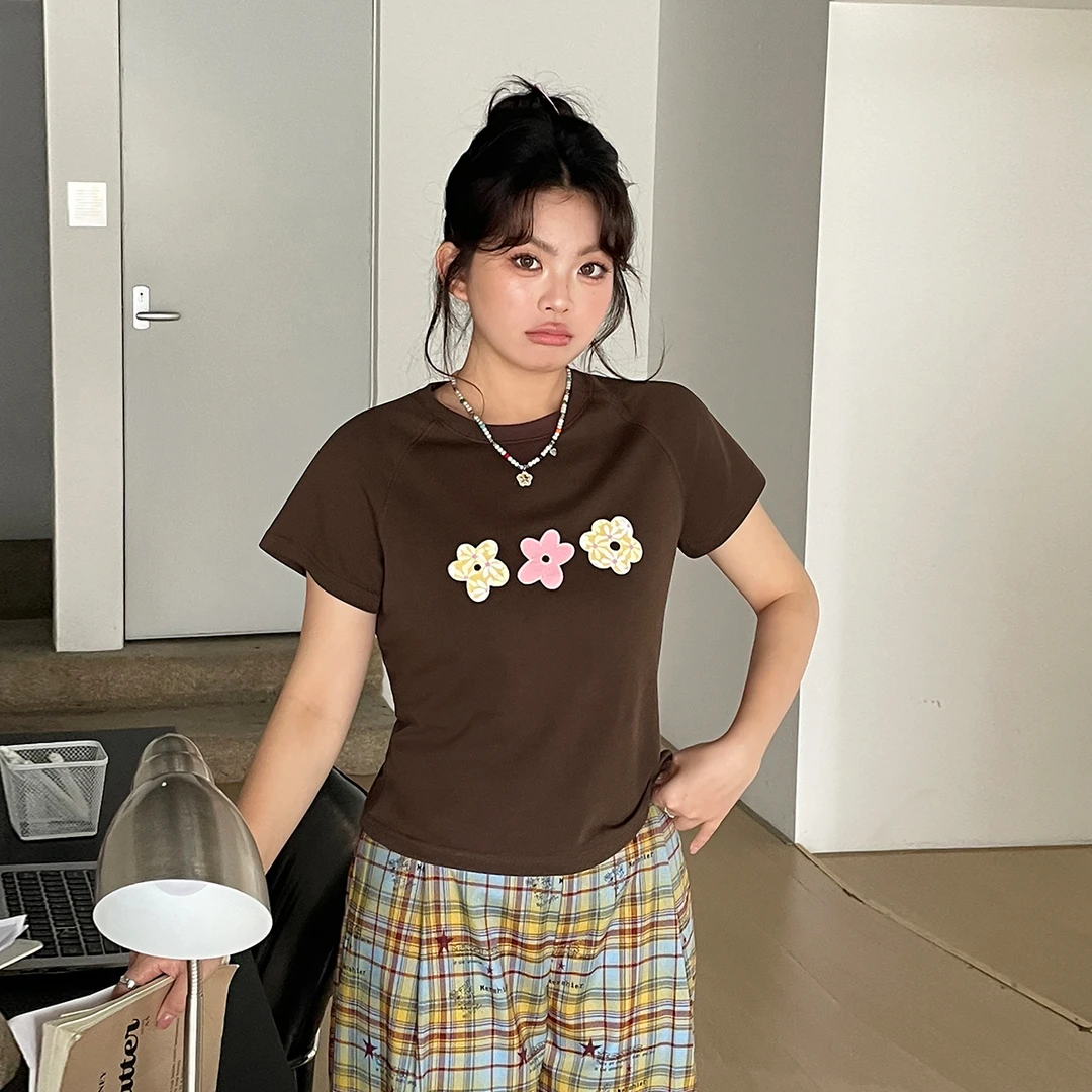 BUMENYLEE2025新款超好看独特漂亮短袖胖mm夏季韩系chic别致上衣