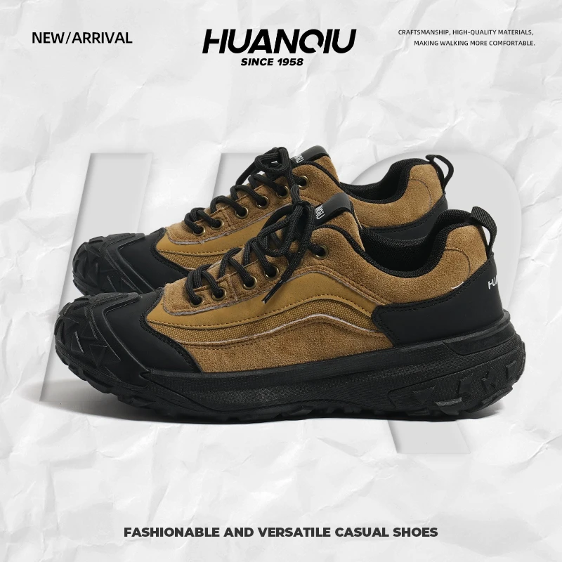 环球厚底老爹鞋男2025新款秋季户外防滑耐磨运动登山鞋休闲旅游鞋