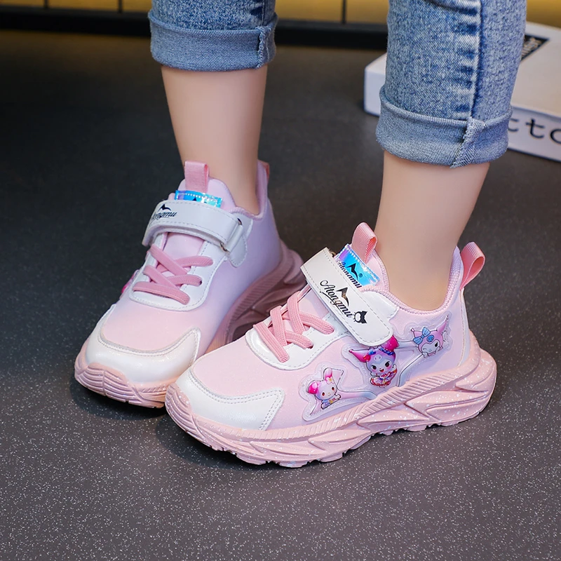 女童运动鞋春秋款跑步防滑跑步鞋软底女孩子小学生轻便公主鞋A22