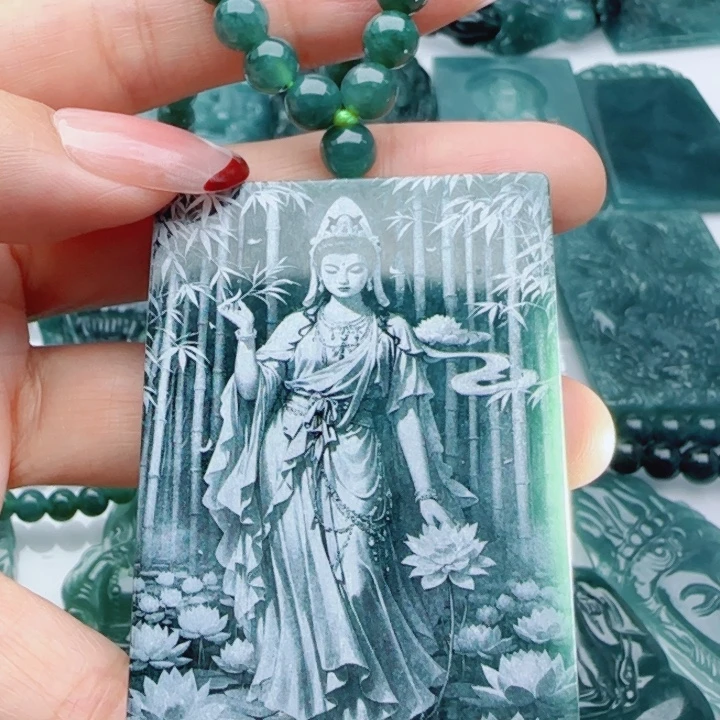 翡翠未镶嵌颈饰多样性发货天然A货翡翠