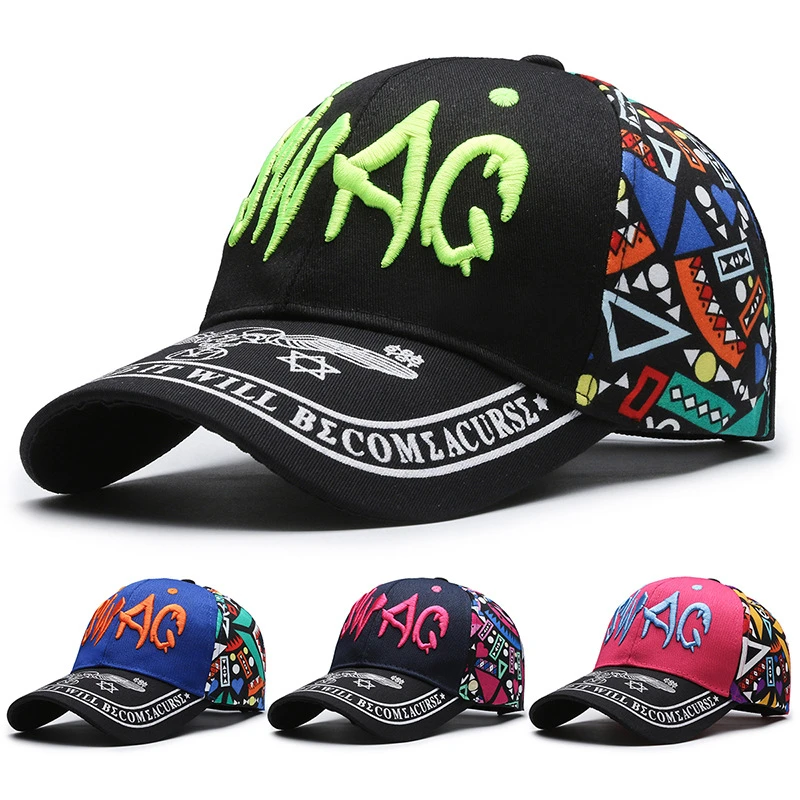 2026四季新款刺绣帽子户外防晒遮阳帽字母嘻哈印花男女休闲棒球帽