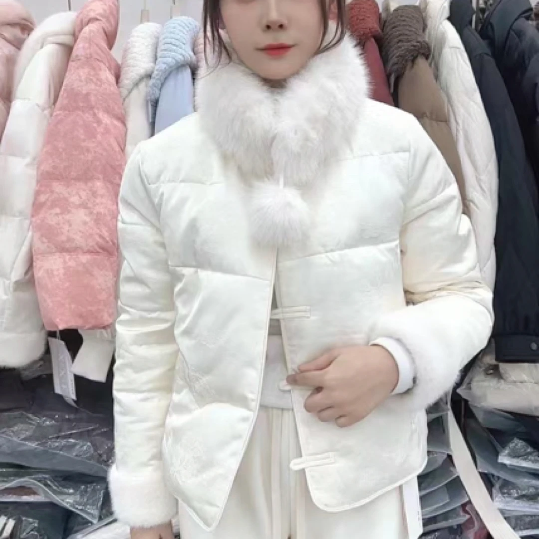 韩版冬季保暖外套加厚拼接时尚短款包袖百搭网红女气质短外套