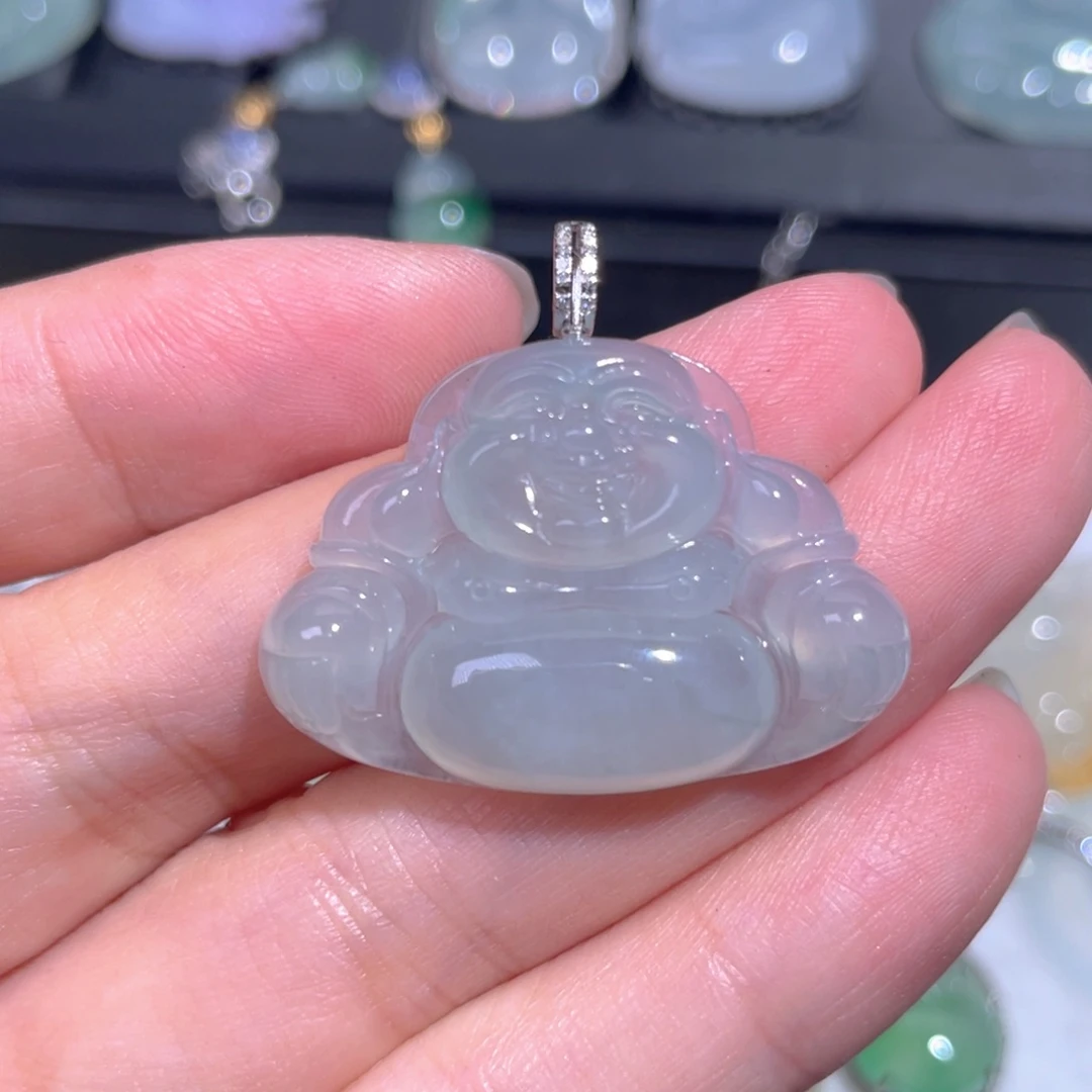 颈饰18K金镶嵌翡翠翡翠
