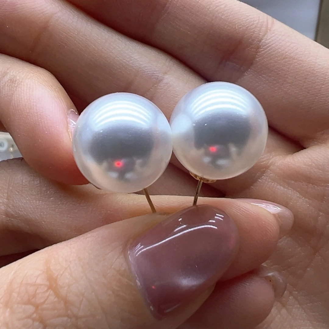 18K金镶嵌淡水珍珠耳饰