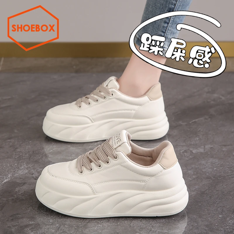 达芙妮集团鞋柜厚底小白鞋女2025春季新款轻便软底休闲鞋运动板鞋
