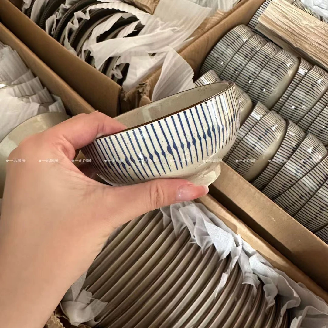 一诺厨房日式陶瓷餐具米饭碗釉下彩家用放碗高级感面碗沙拉碗汤碗