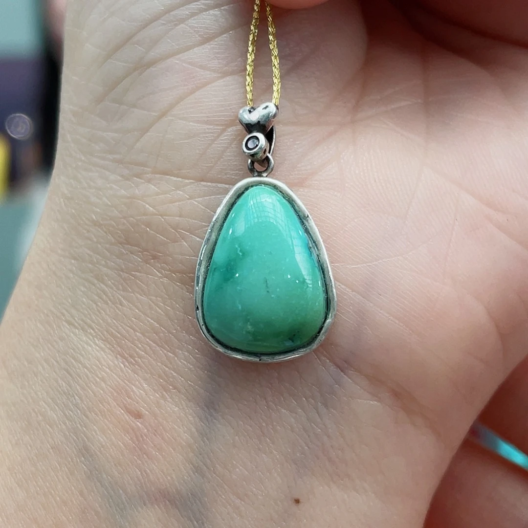 绿松石颈饰银S925镶嵌