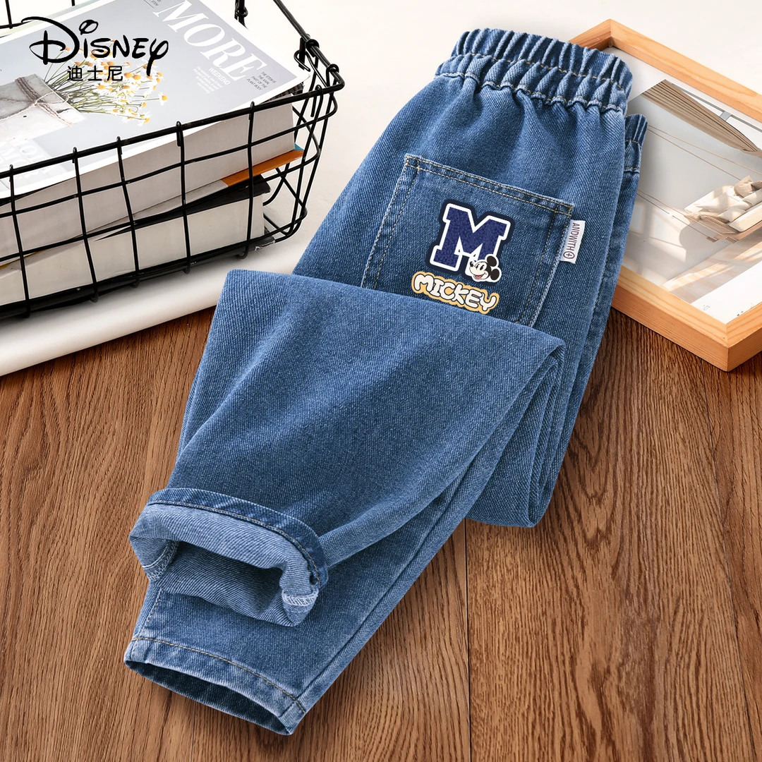 迪士尼男童牛仔裤2025新款秋季男孩运动长裤痞帅潮酷儿童秋装衣服