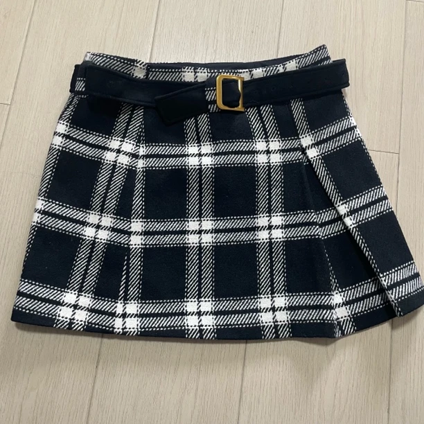 小乔家孤品格纹半身裙