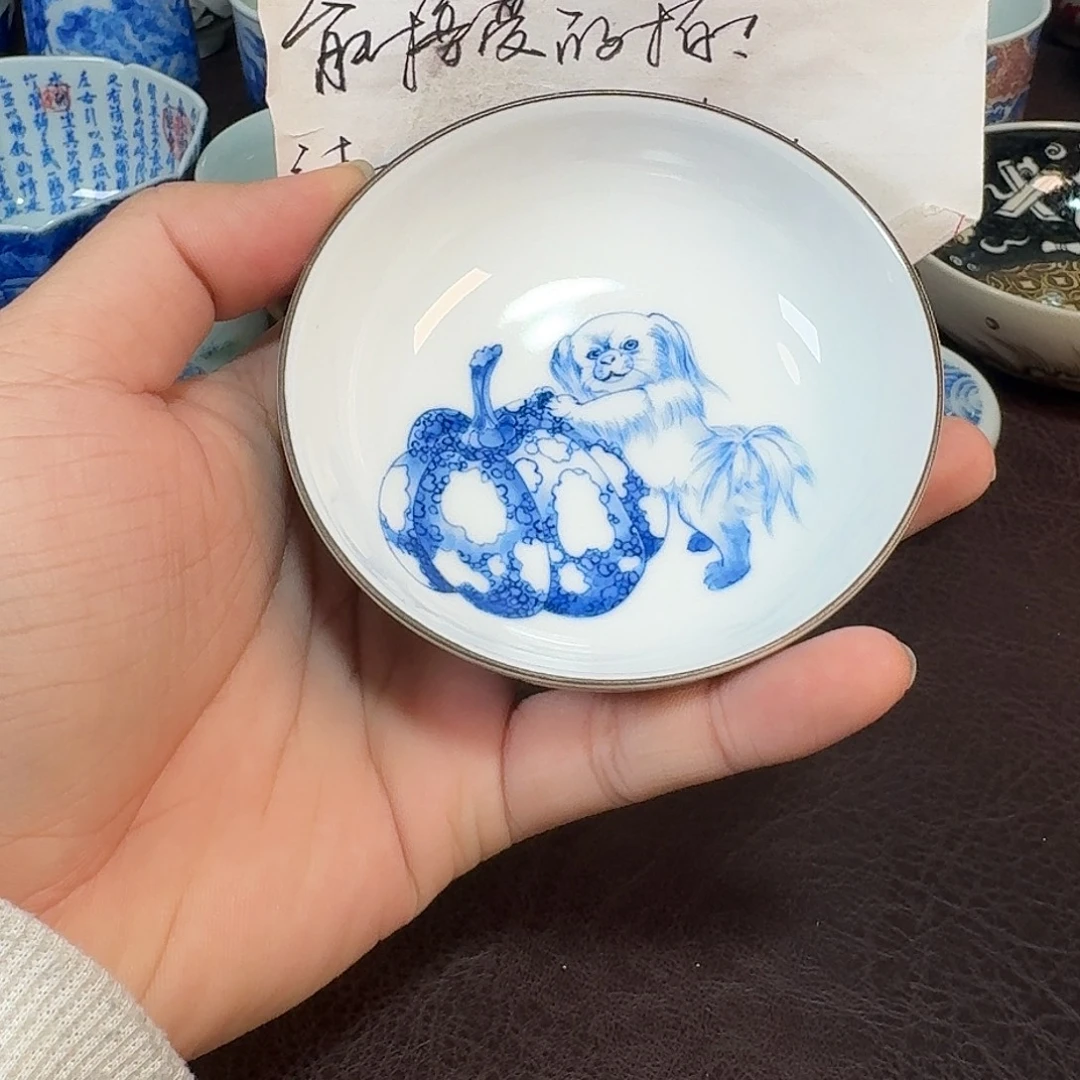 现代景德镇陶瓷盖碗