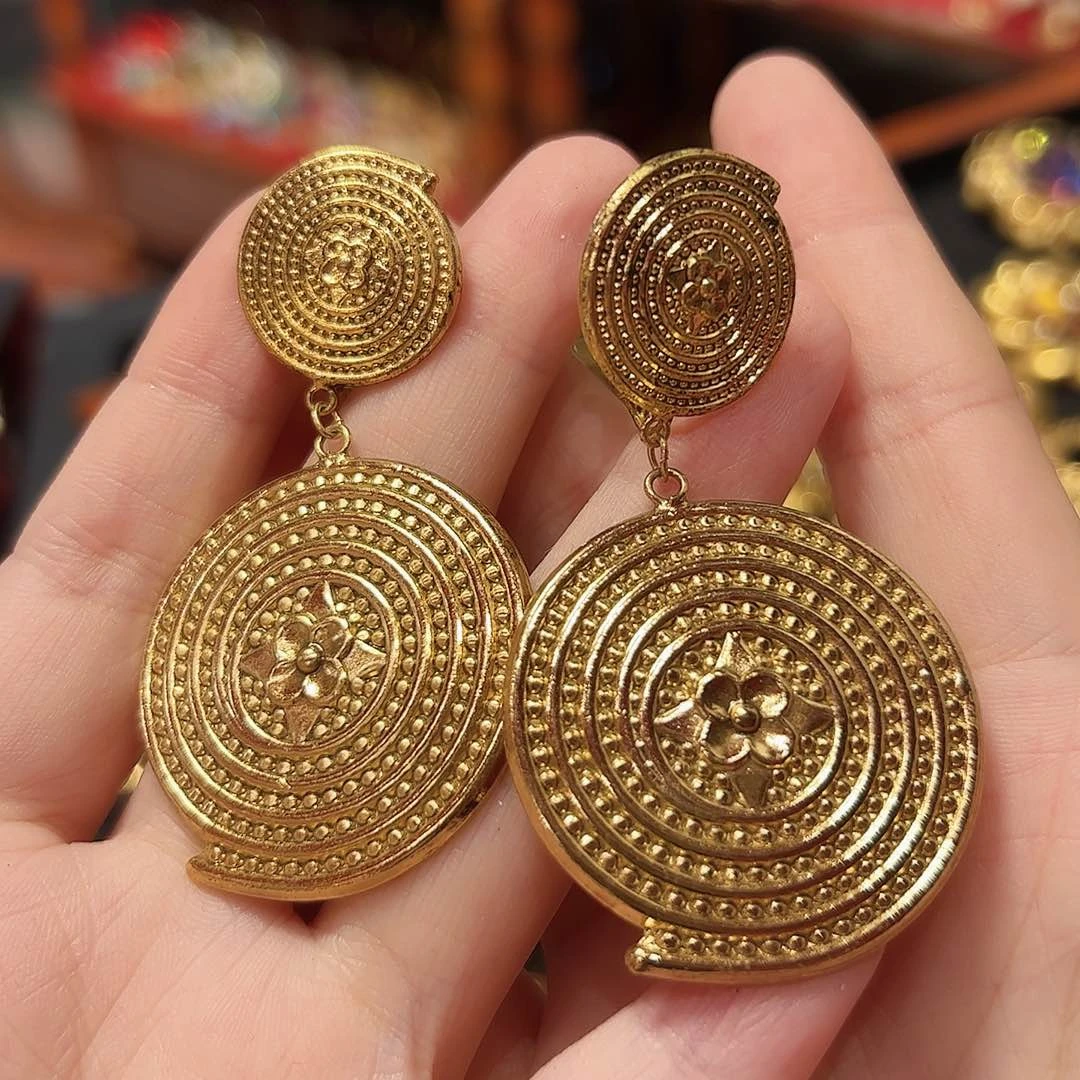 琉璃铜合金锆石铁合金日本中古耳夹