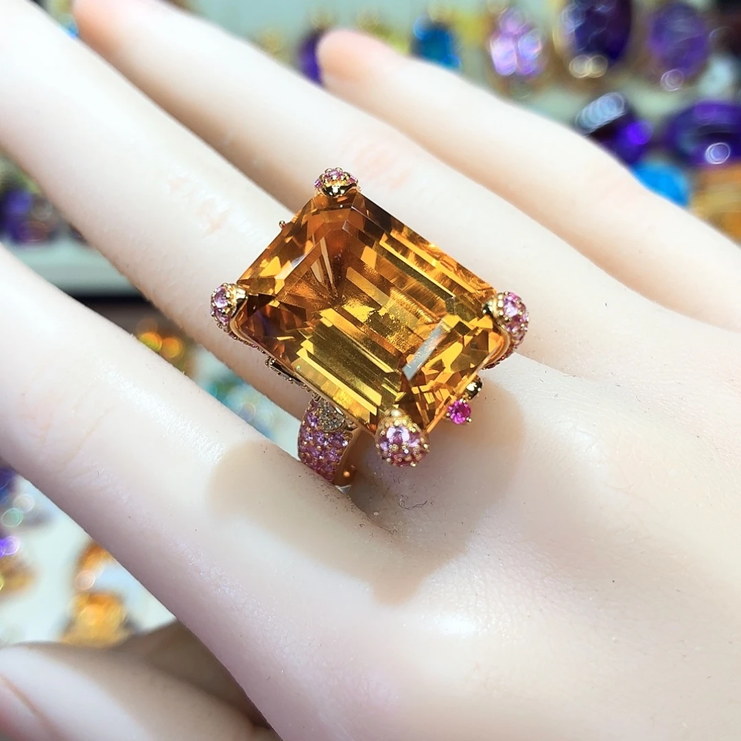 水晶戒指银S925镶嵌