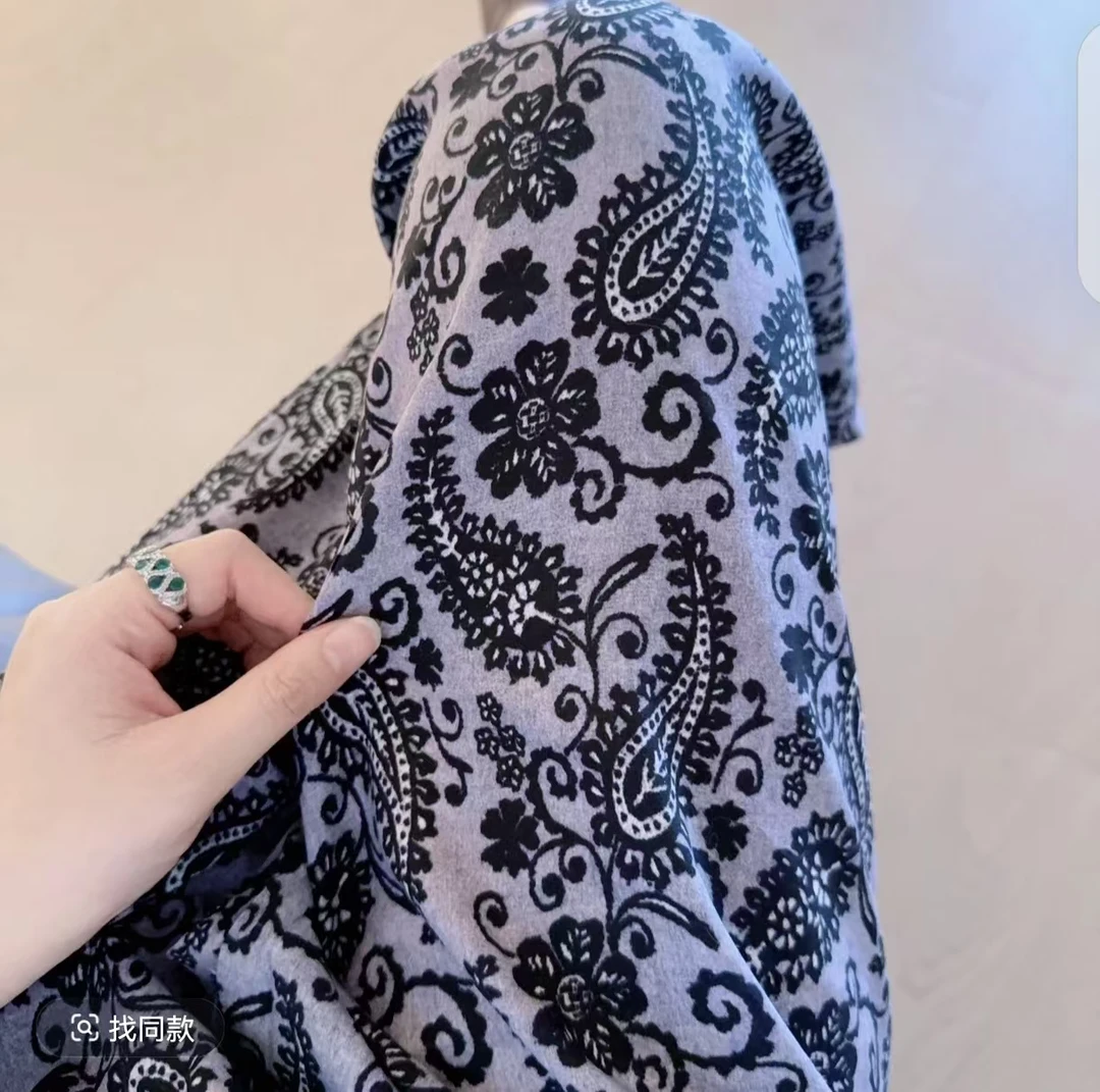 夏季薄款宽松阔腿大码棉绸家居可外穿人造棉百搭老钱风女装印花