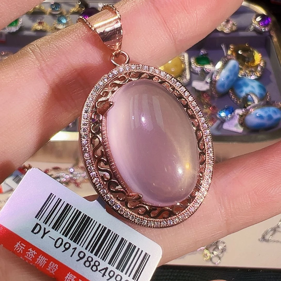 颈饰银S925镶嵌芙蓉石婉****饺