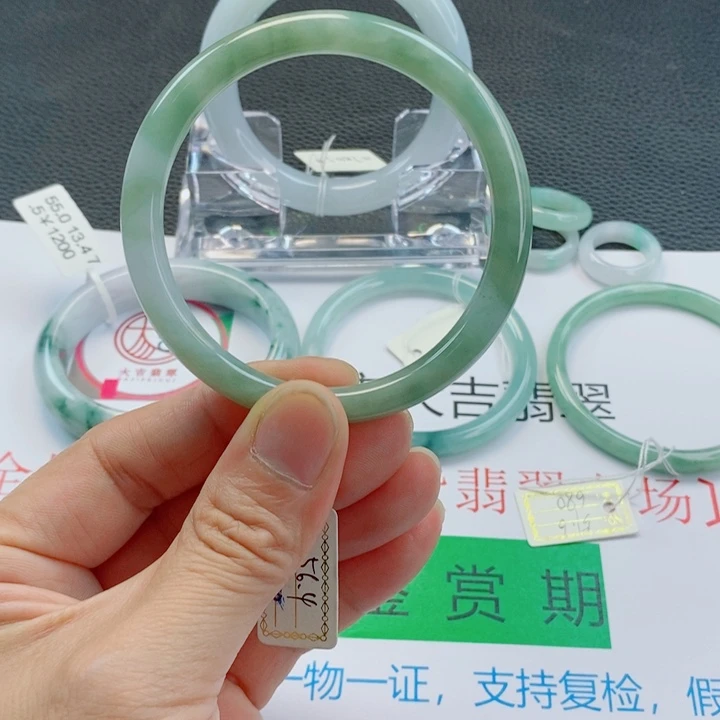 未镶嵌手镯翡翠小圆条手镯55-56圈口