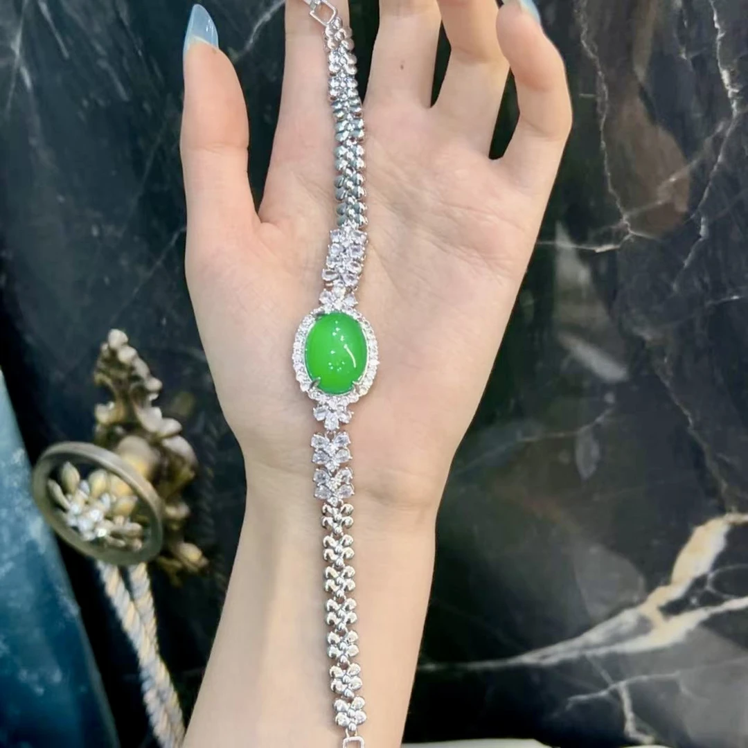 铜合金锆石手链 时尚超豪镶鸽子蛋手链