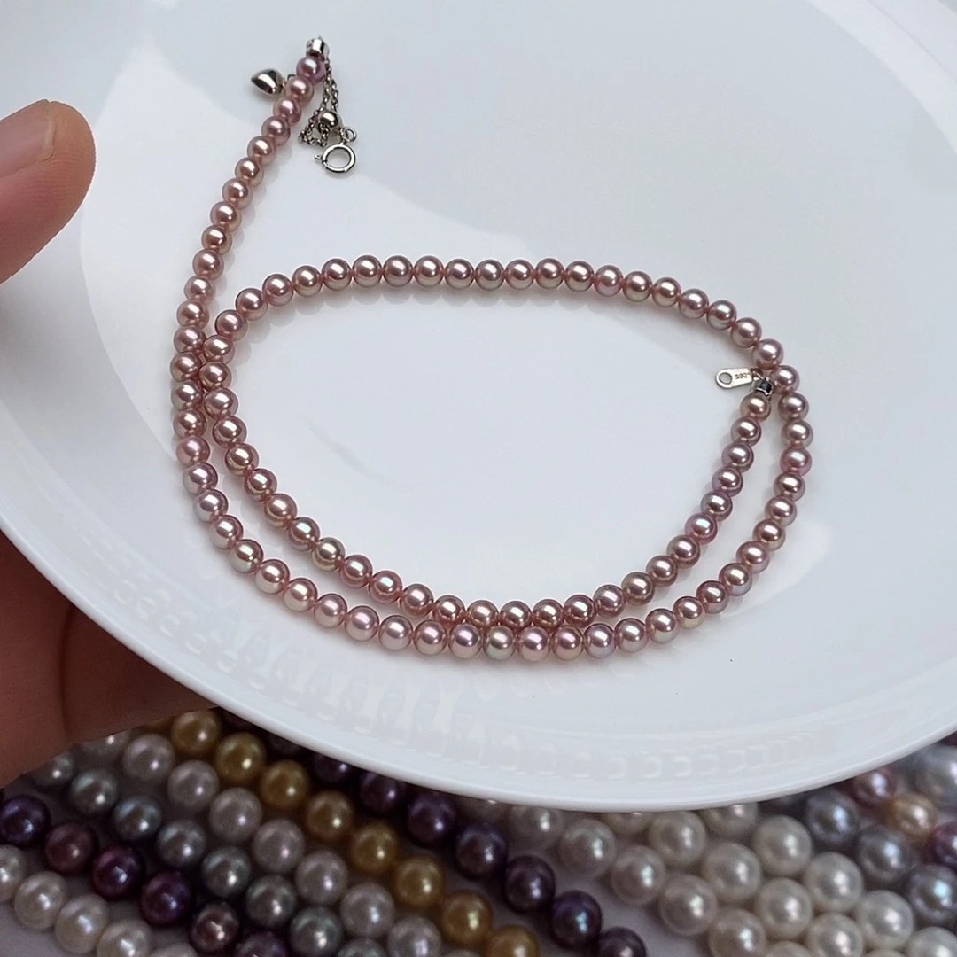 银S925镶嵌颈饰淡水珍珠