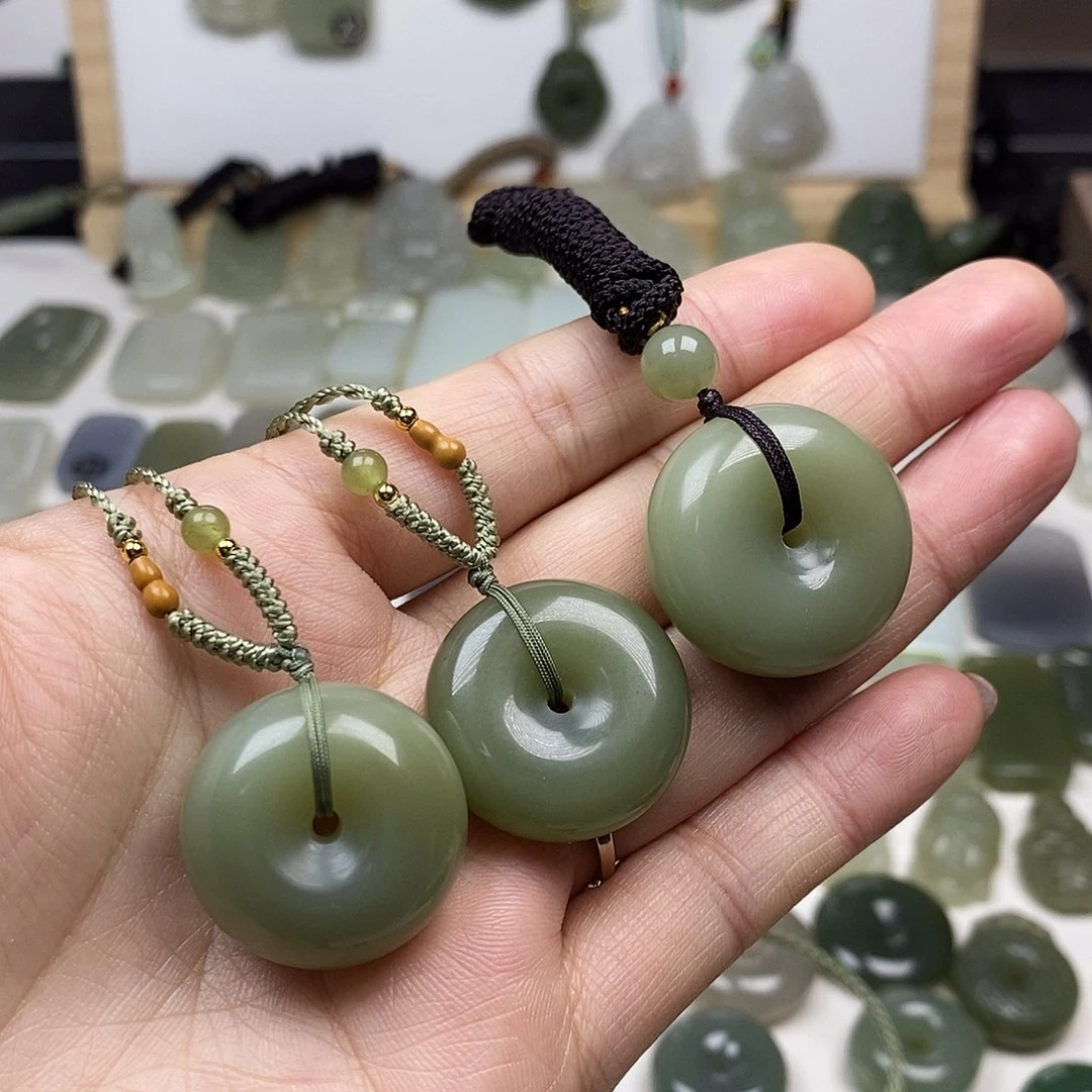 和田玉未镶嵌颈饰25mm精品平安扣多样性发1件