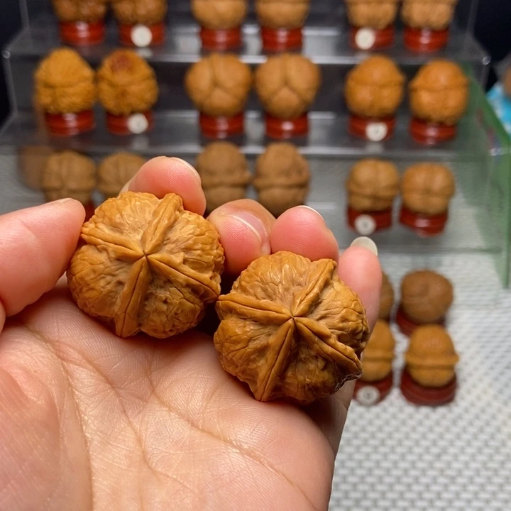 把件文玩核桃小四喜四棱23