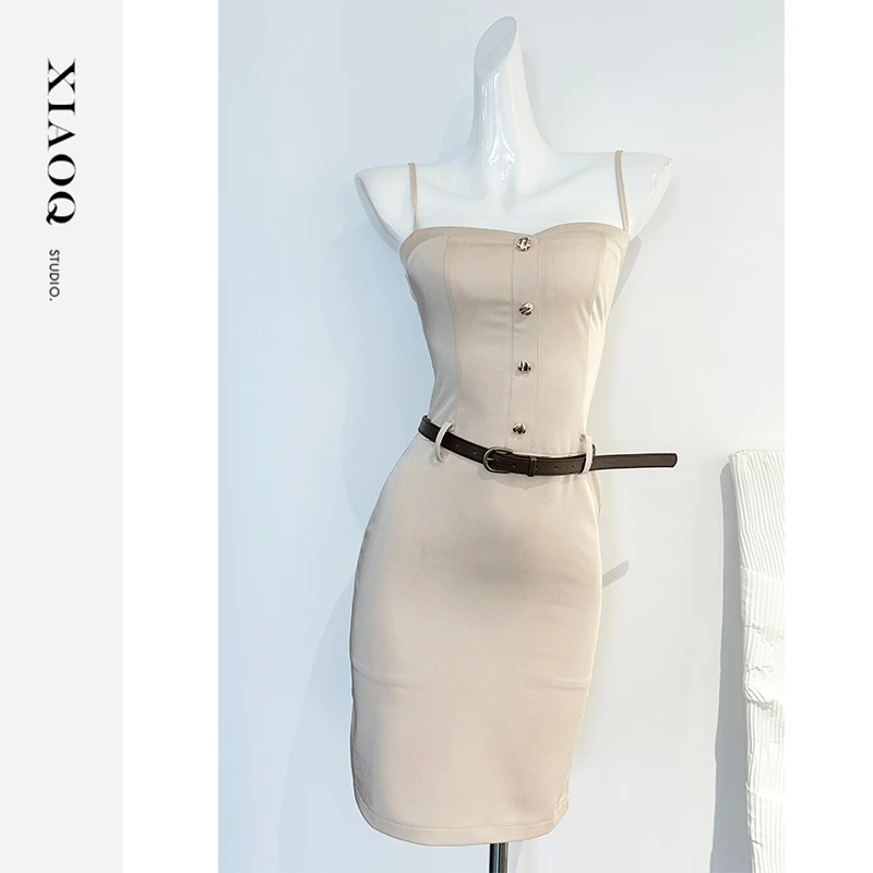 【小Q家】58054高级感工装风吊带显瘦连衣裙