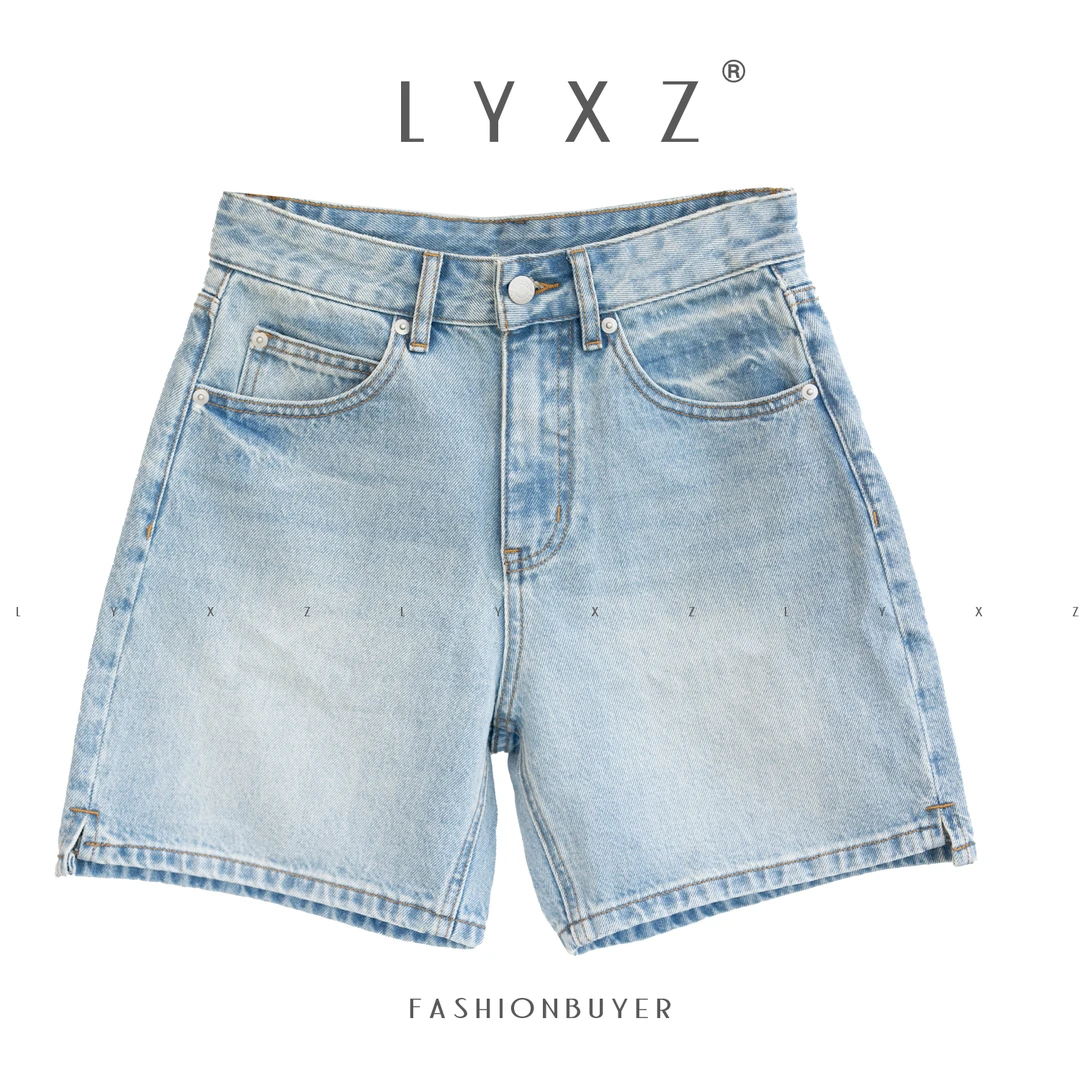 LYXZ【牛仔短裤】夏季设计师高街潮流显瘦牛仔短裤78512