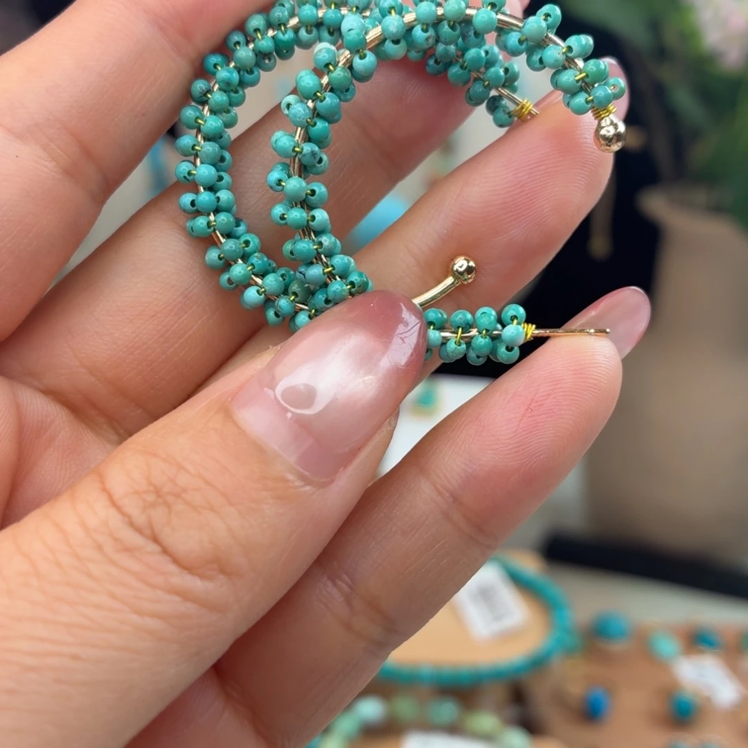 绿松石合金耳饰耳环