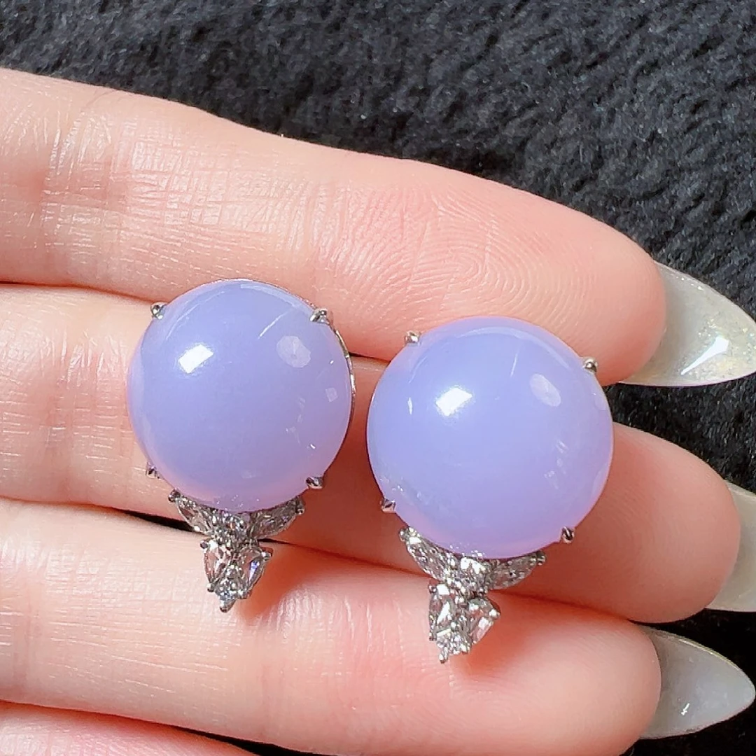 翡翠耳饰18K金镶嵌签收后24小时鉴赏期，过时不退