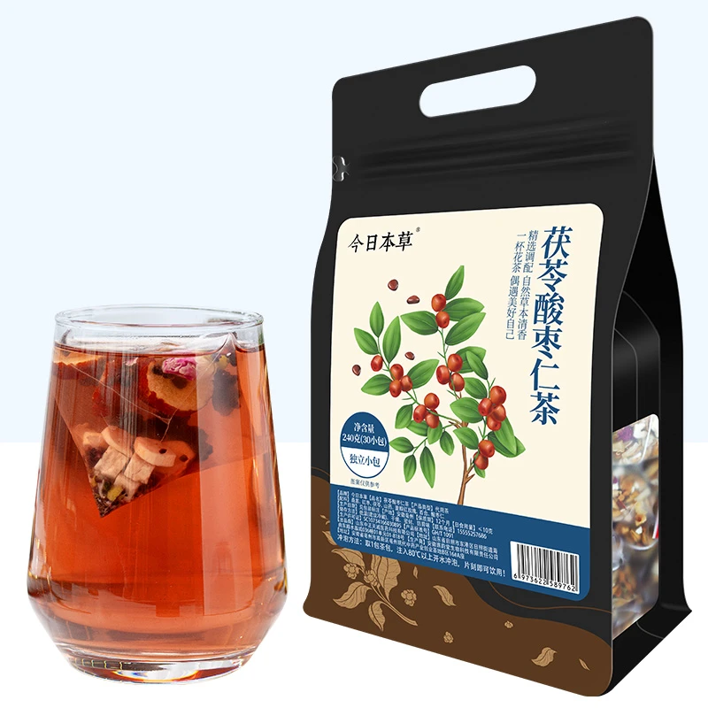 【多梦易醒】茯苓酸枣仁茶240g30包百合红枣山药真材实料整料大颗粒