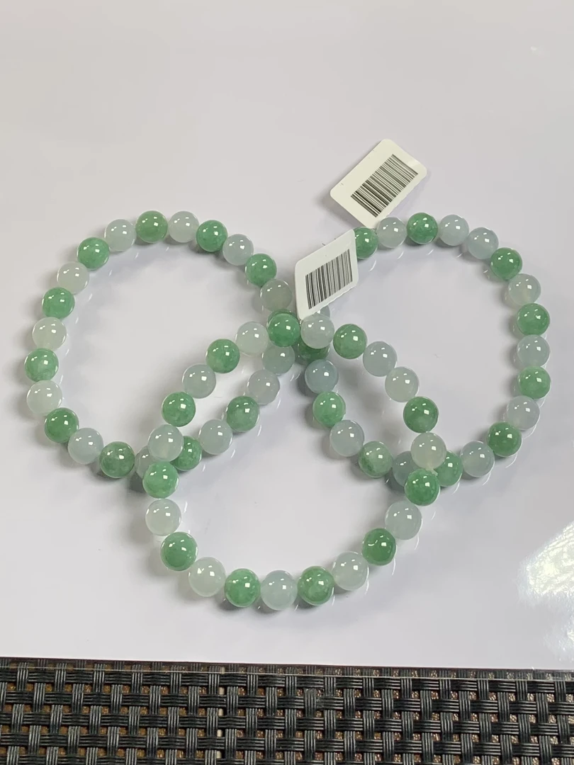 翡翠A货白绿手串多样性发货，发一件10 523
