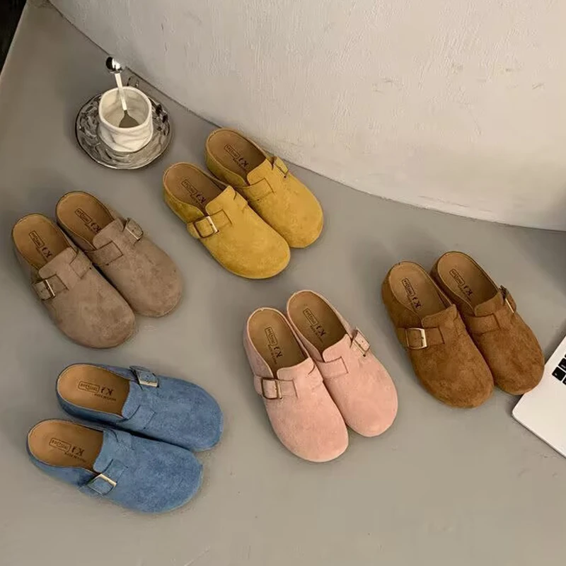 5CM增高厚底勃肯鞋女款2025新款春秋季外穿时尚百搭休闲包头拖鞋