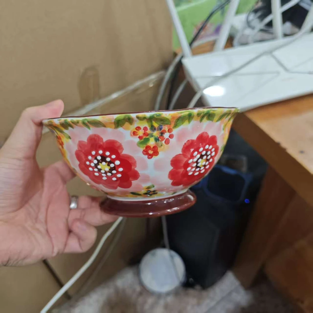 【SILESIA/出口原单】彩花春意-5.5英寸高脚圆碗