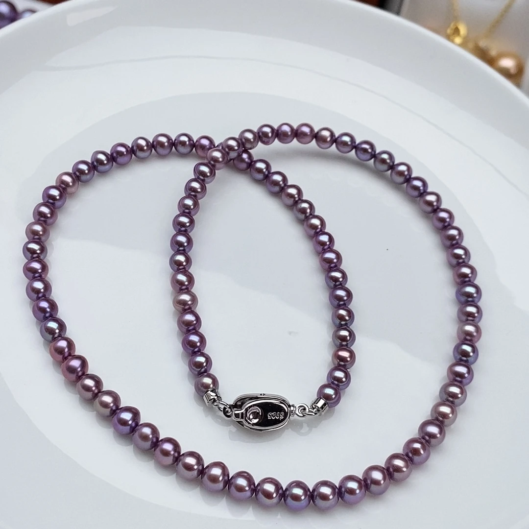 淡水珍珠银S925镶嵌颈饰