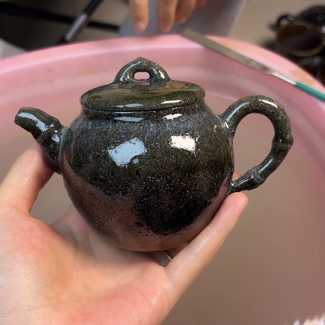 茶壶紫砂柴烧紫砂紫泥竹节