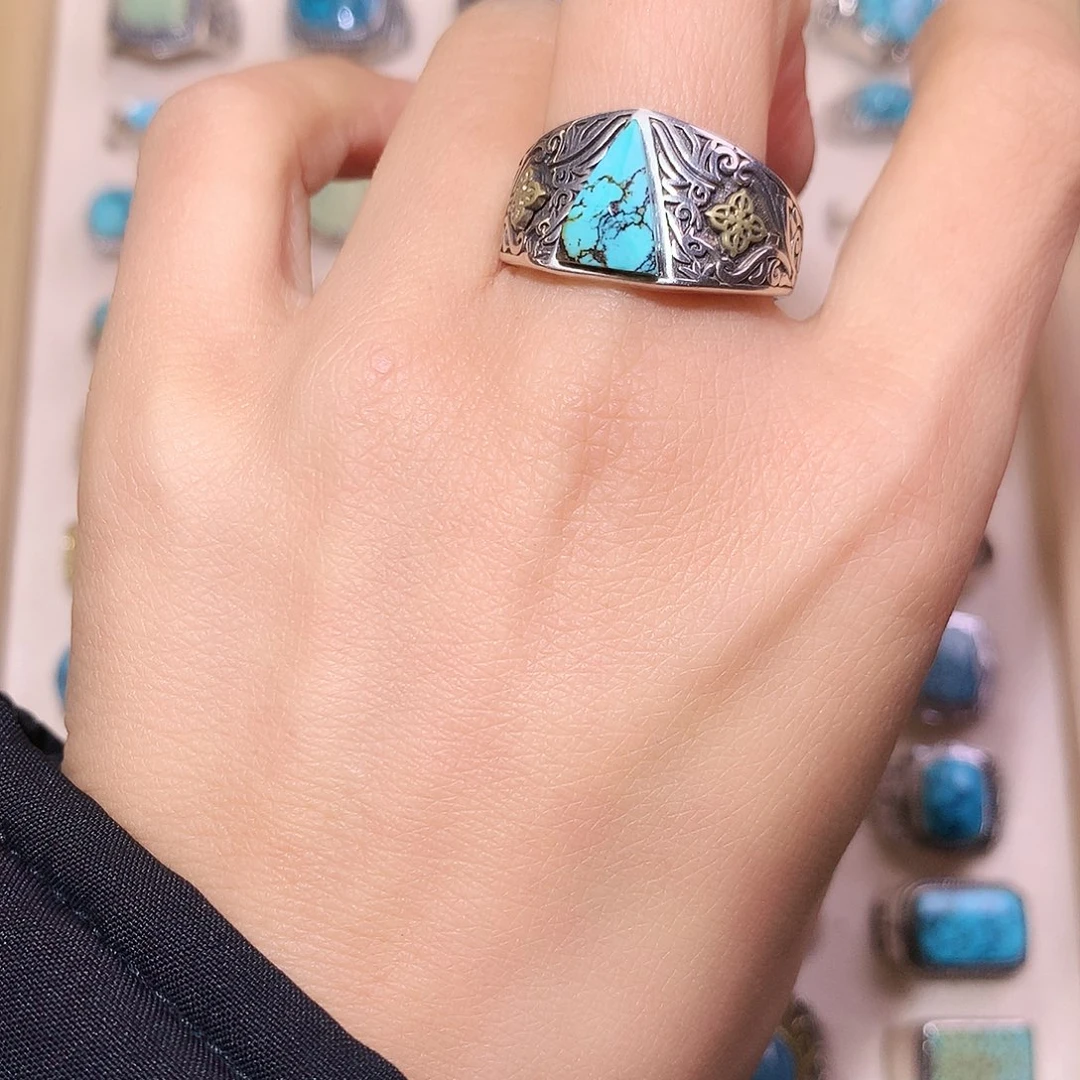 绿松石银S925镶嵌颈饰