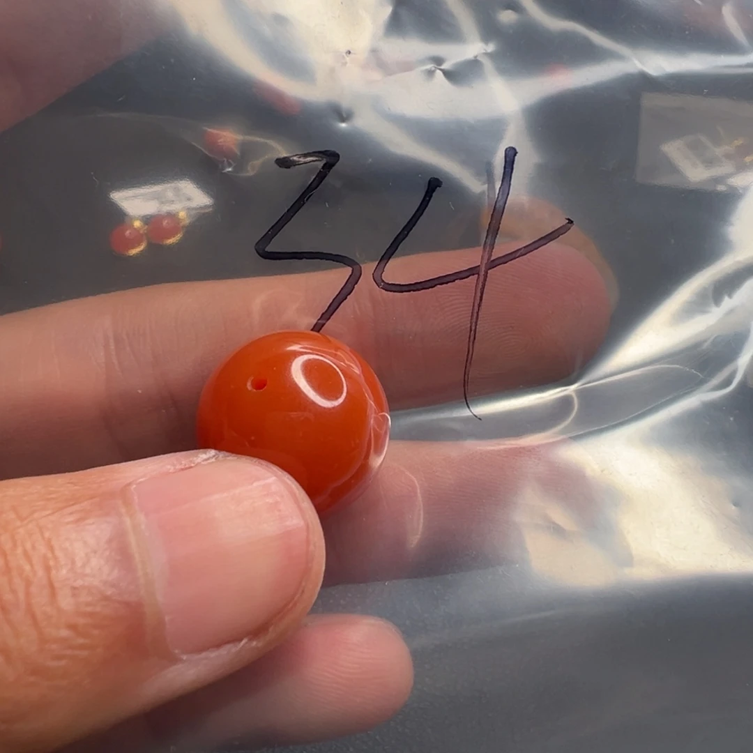 南红玛瑙未镶嵌配饰34号南红单珠17.5+有裂