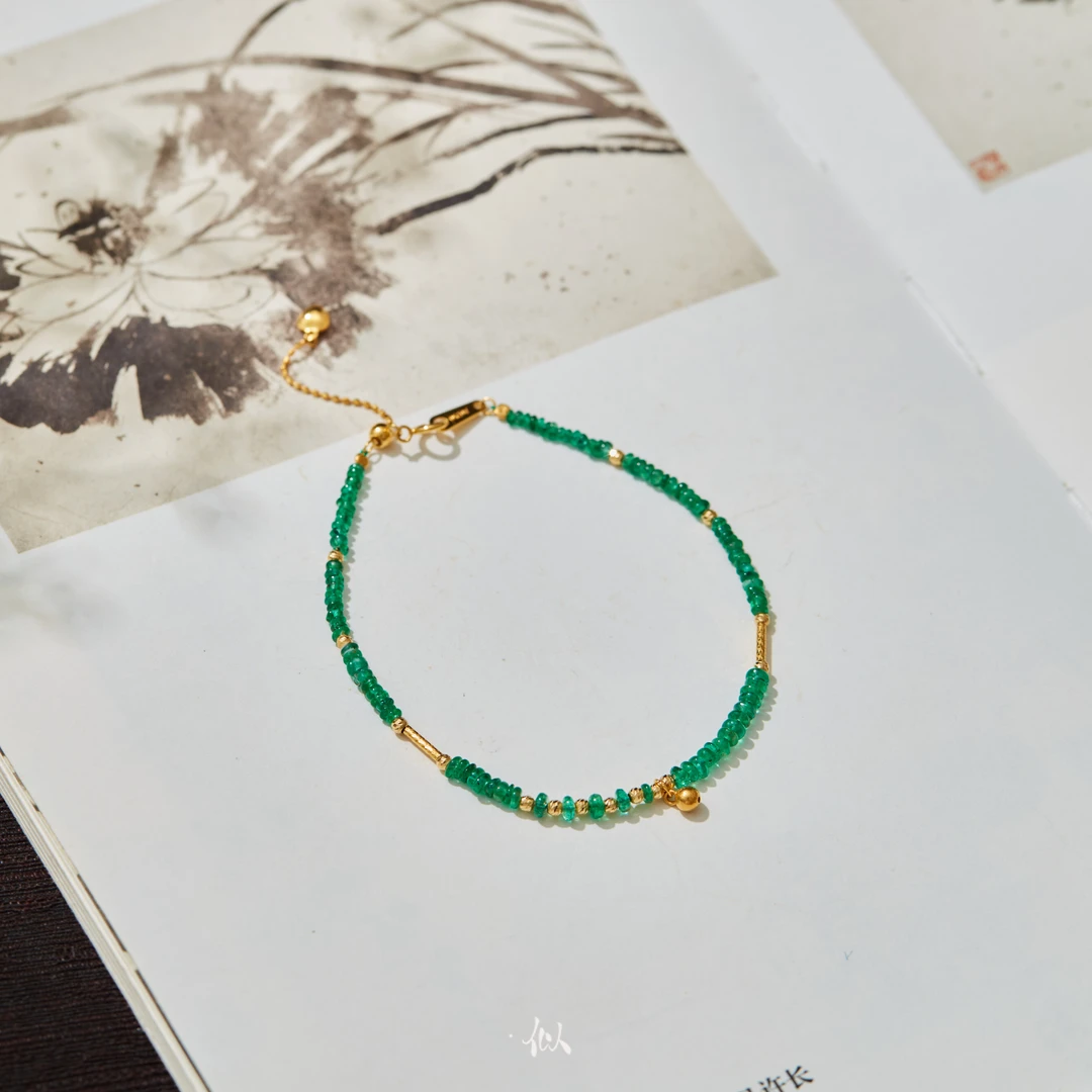 【朝颜】·似梓珠宝· 18k祖母绿手链 SZCC2050292