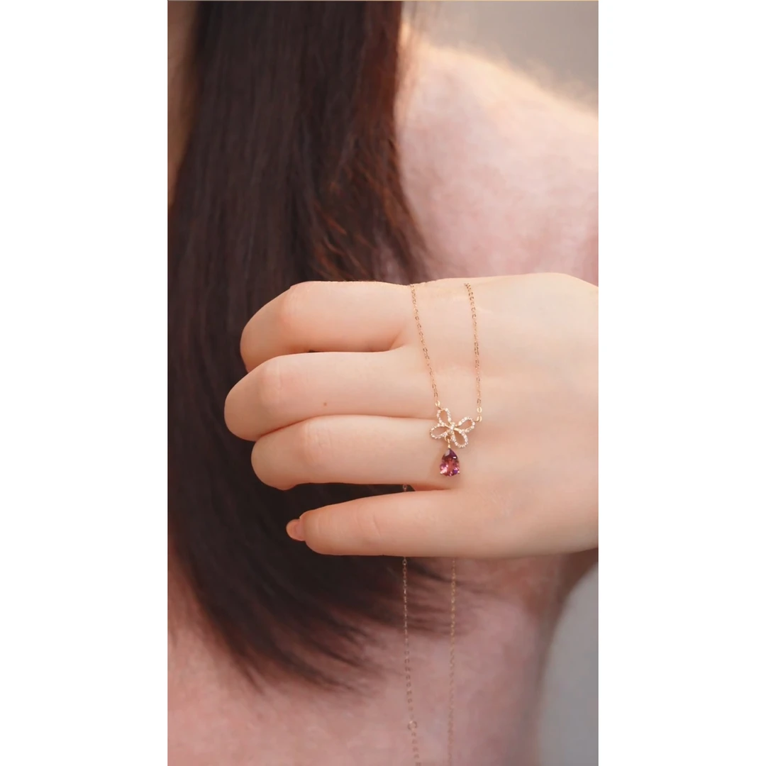 项链18K金镶嵌碧玺@@Q1447