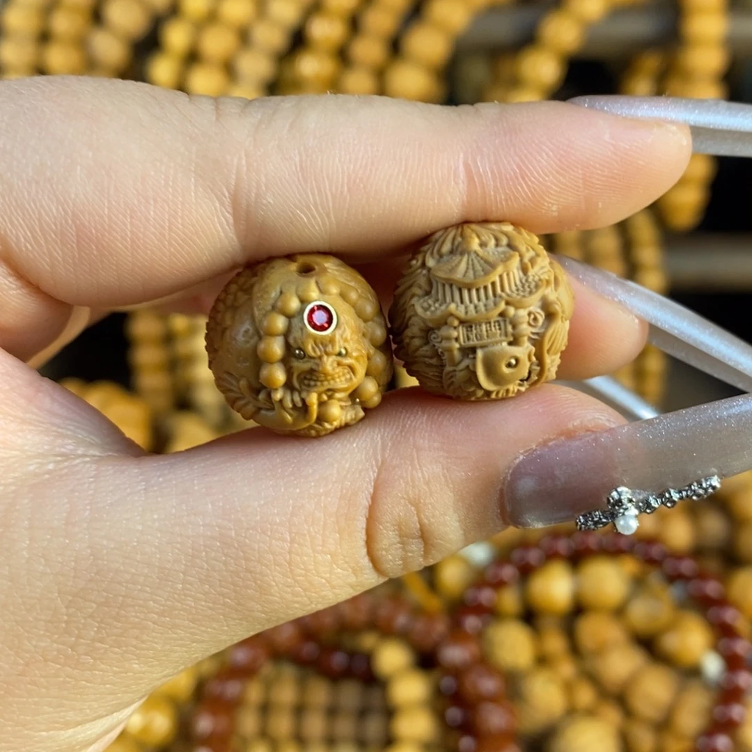 龙脊菩提吊坠猴头核桃镶嵌配饰