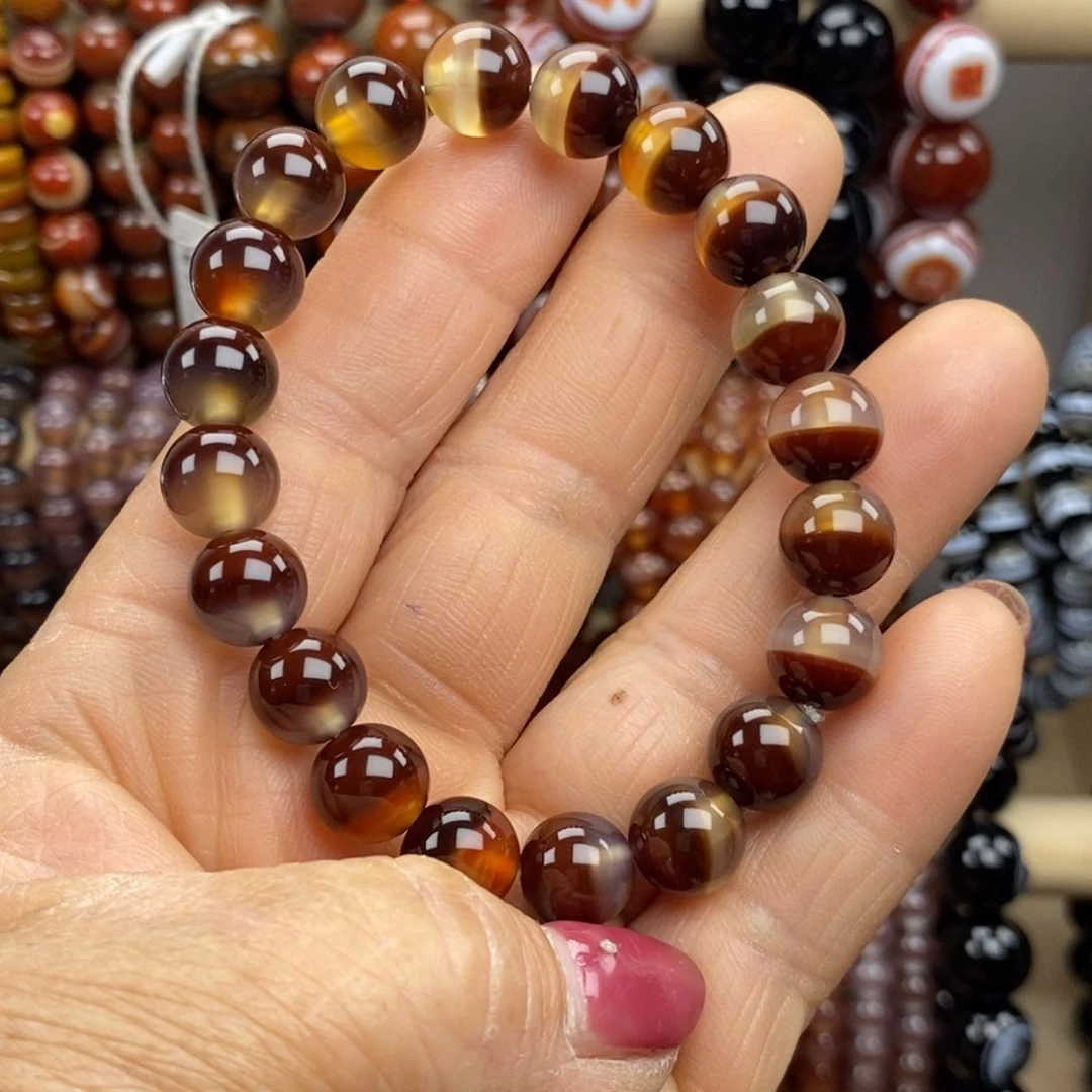 冰***艳玛瑙/玉髓手链未镶嵌