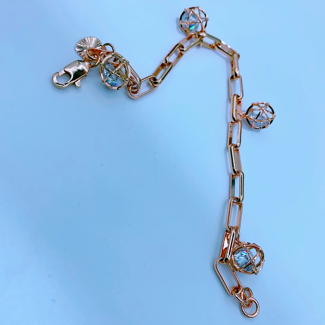 合金玻璃手链 玫瑰金色手链 时尚 洋气