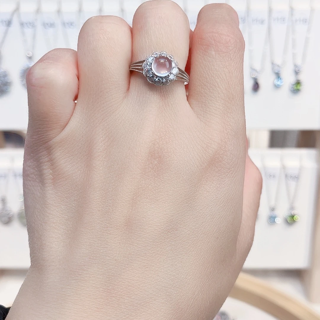 银S925镶嵌芙蓉石戒指