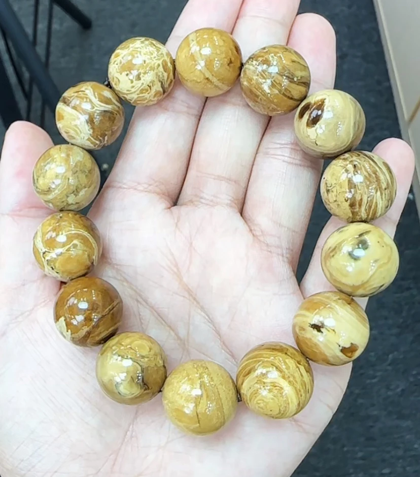 【齐福珠宝】10/6-/16mm特级瓷白妖花根圆珠手串（多样性发其一）