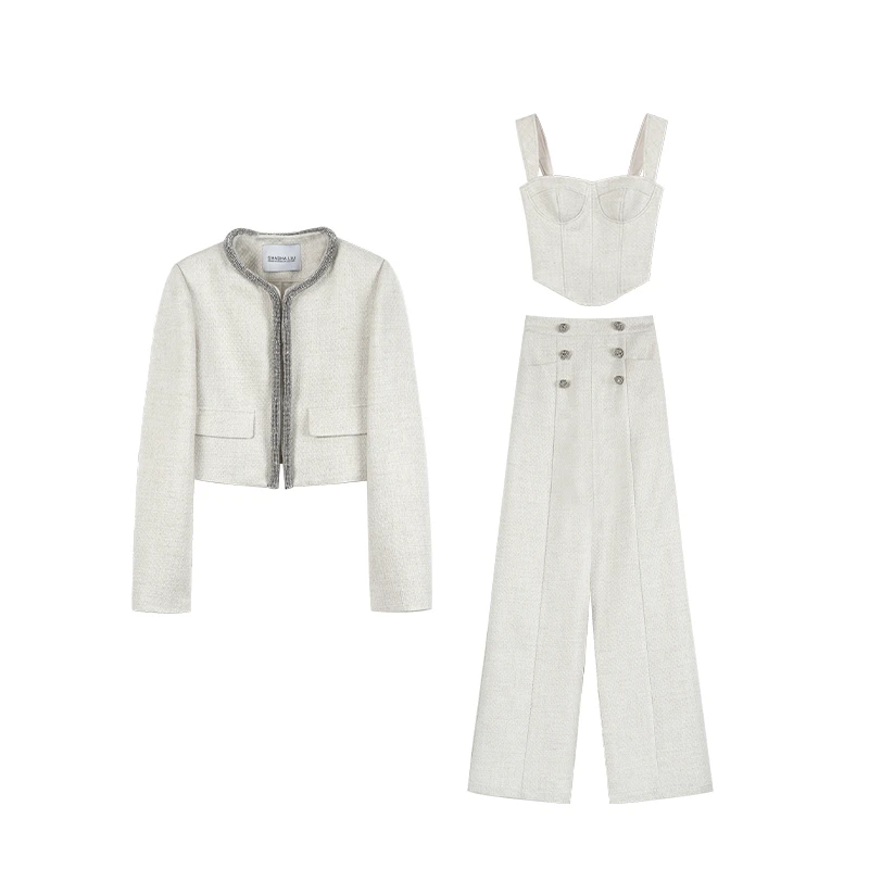 【香氛巴士】原创高级秋冬新款羊毛三件套套装S023162