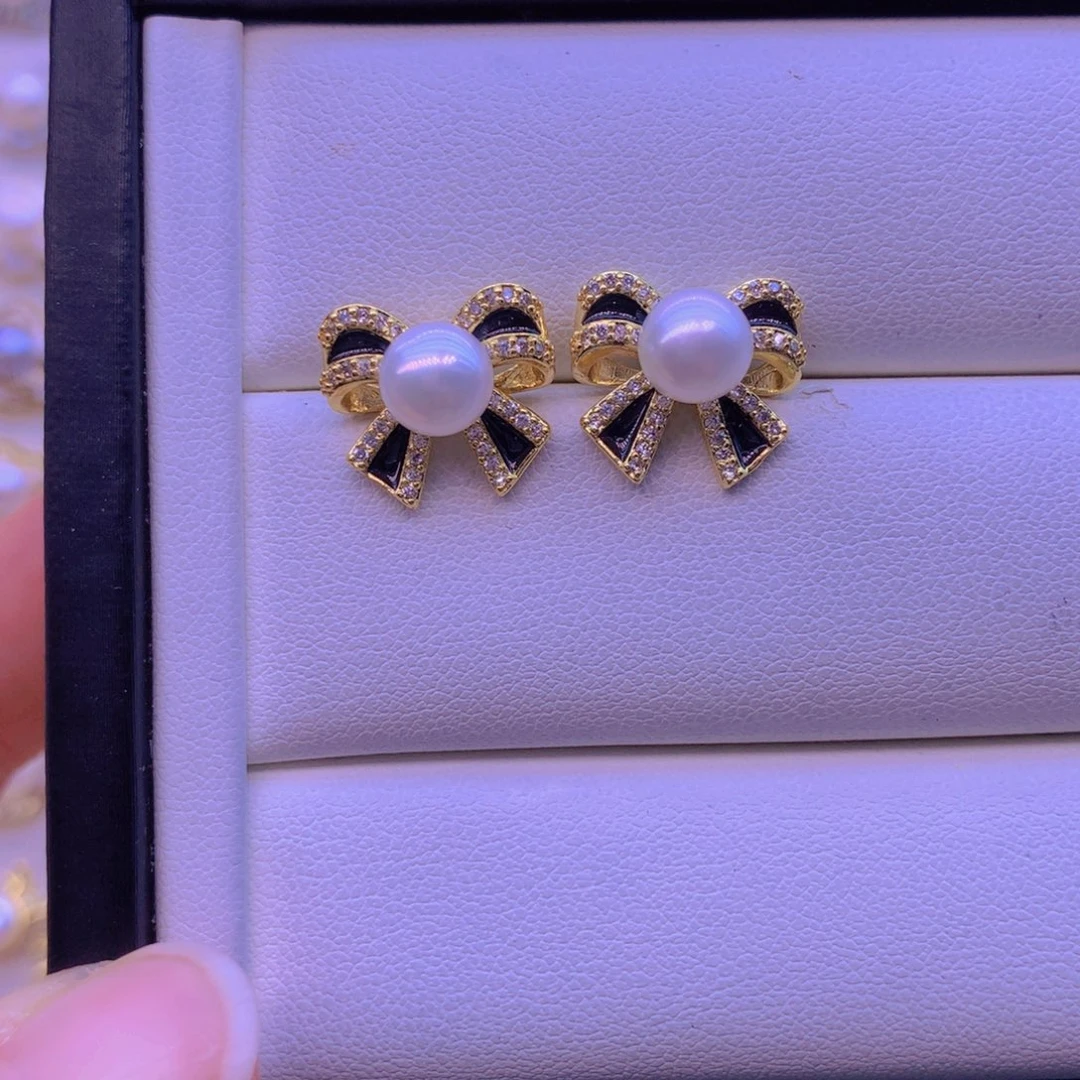 淡水珍珠耳饰合金