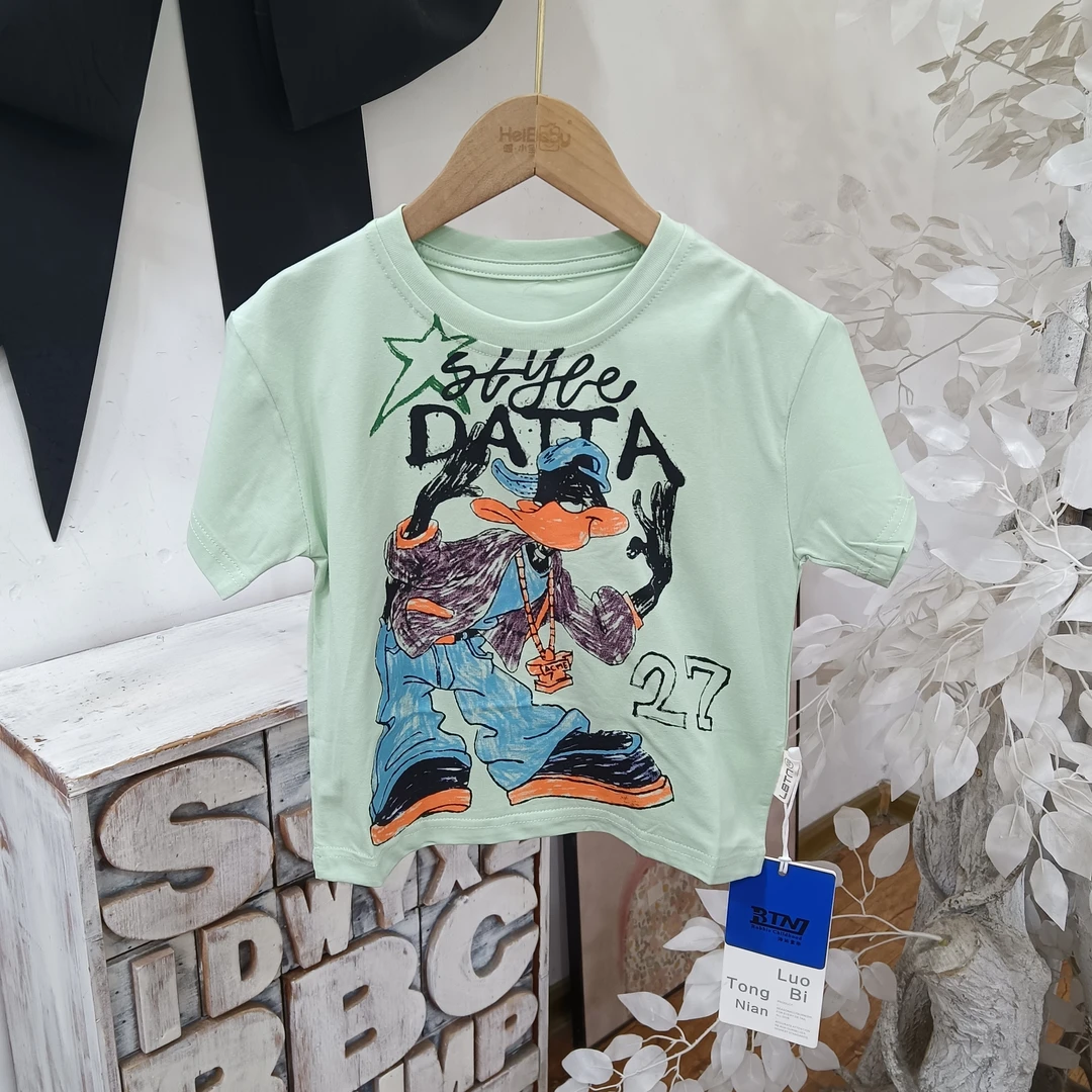 F157绿色卡通短袖上衣